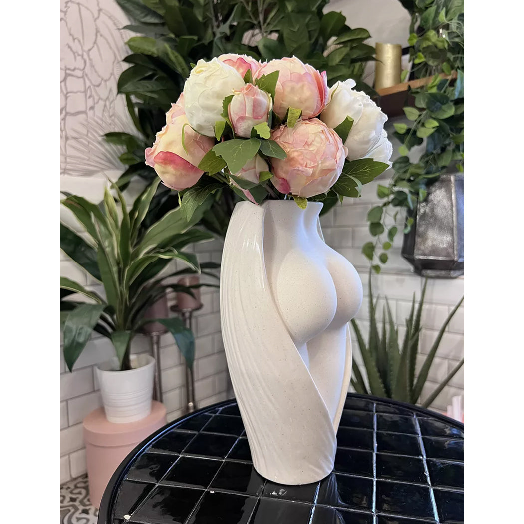 KOART| ANDROMEDA Μπεζ Κεραμικό Βάζο 9Χ14Χ26 CM