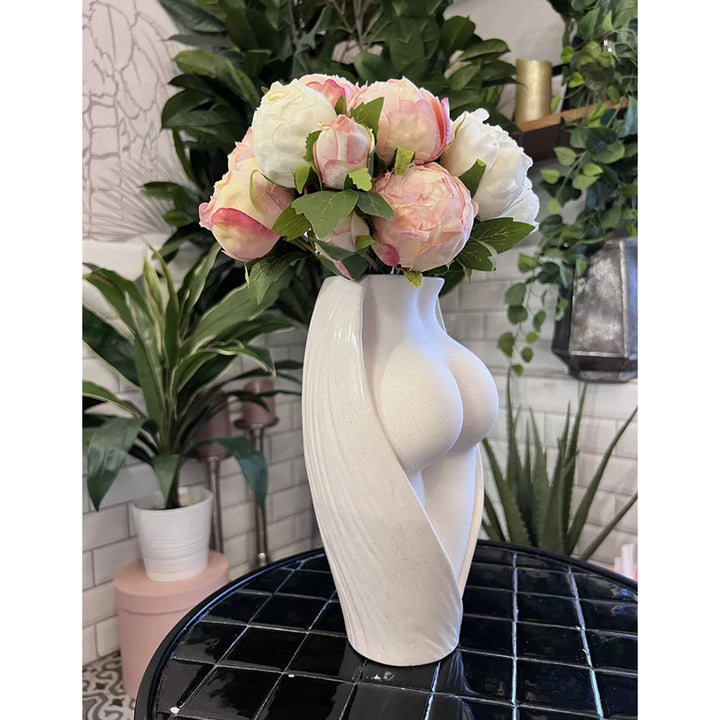 KOART| ANDROMEDA Μπεζ Κεραμικό Βάζο 9Χ14Χ26 CM