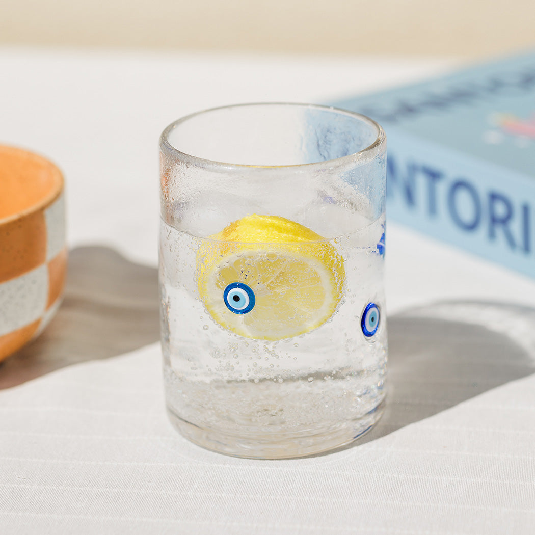 KOART| Azura Σετ 4 Γυάλινα Ποτήρια με Σχέδιο Μάτι 420ml