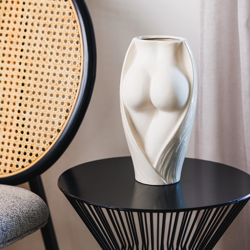 KOART| ANDROMEDA Μπεζ Κεραμικό Βάζο 9Χ14Χ26 CM