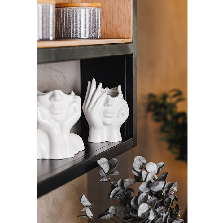 KOART| Carissa Λευκό Κεραμικό Βάζο σε σχήμα Γυναικείου Προσώπου 16.5X12.5 CM