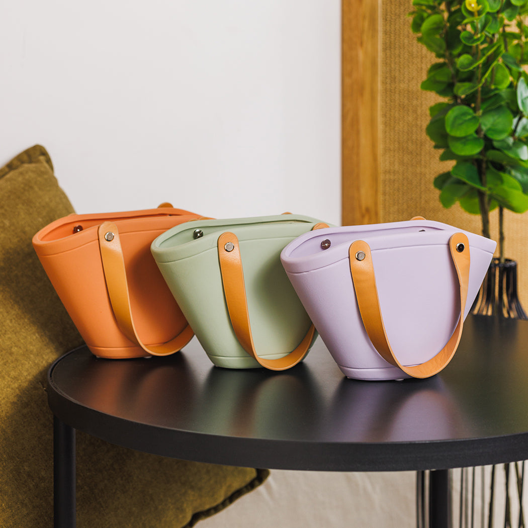 KOART| IRIDA Λιλά κεραμικό βάζο σε σχήμα τσάντας 21.5X14 CM