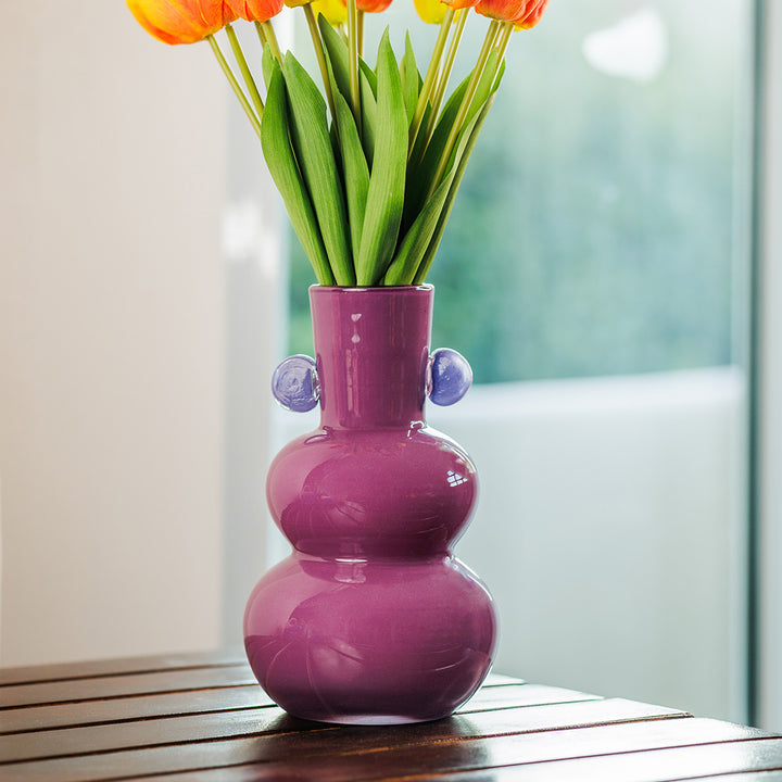 KOART| Linea Μωβ Γυάλινο Ανθοδοχείο 26 cm