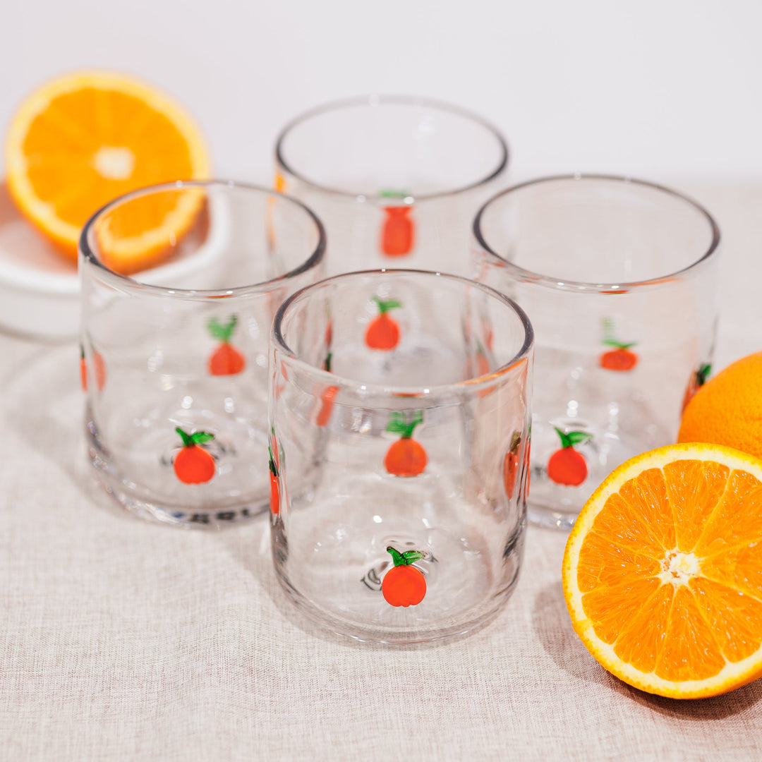 KOART| ORANGE Σετ 4 Γυάλινα Ποτήρια 420ml