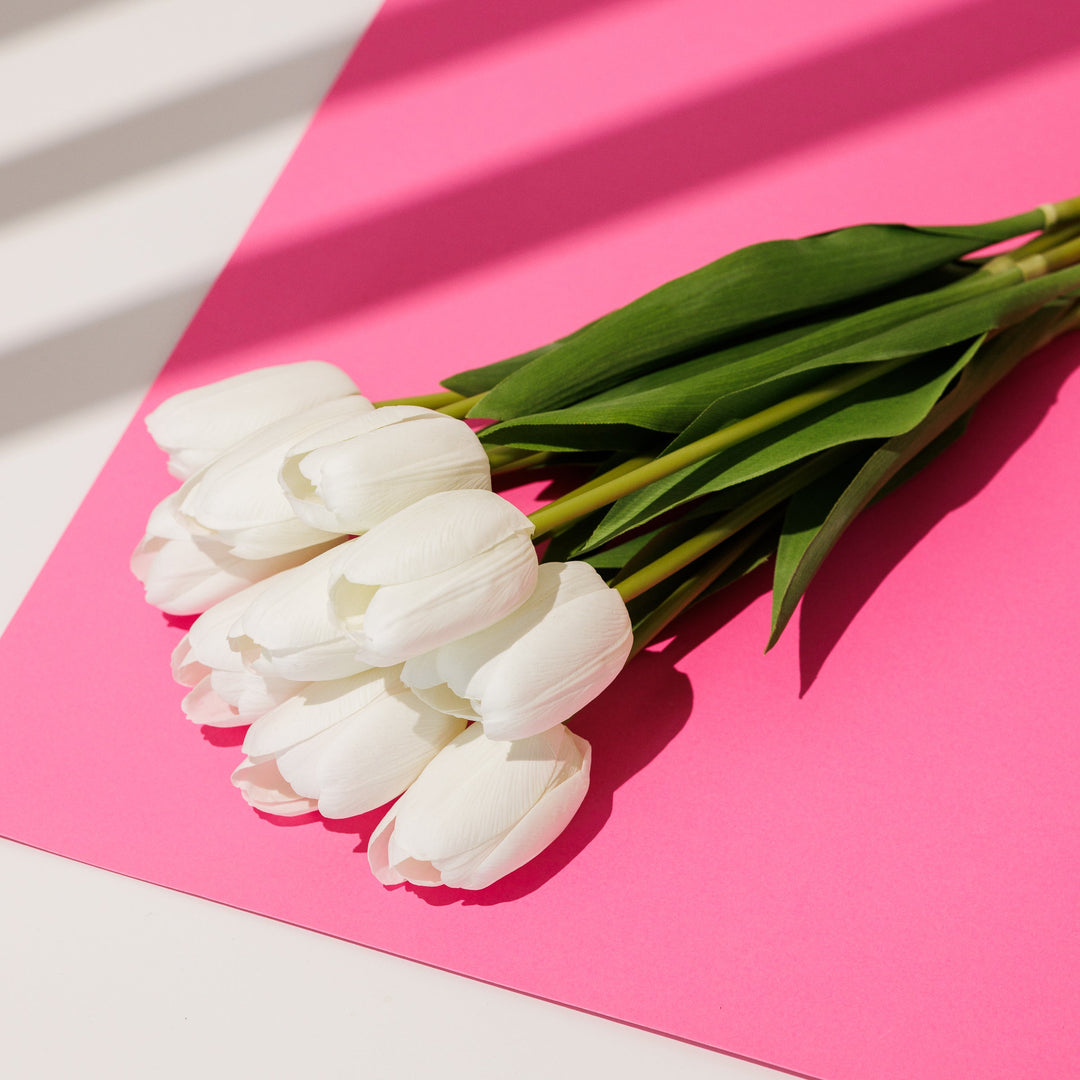 KOART| TULIPA1 White Artificial Tulip Real Touch 47.5 cm. 1pc.