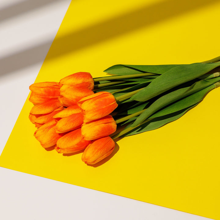 KOART| TULIPA1 Orange Artificial Tulip Real Touch 47.5 cm. 1pc.