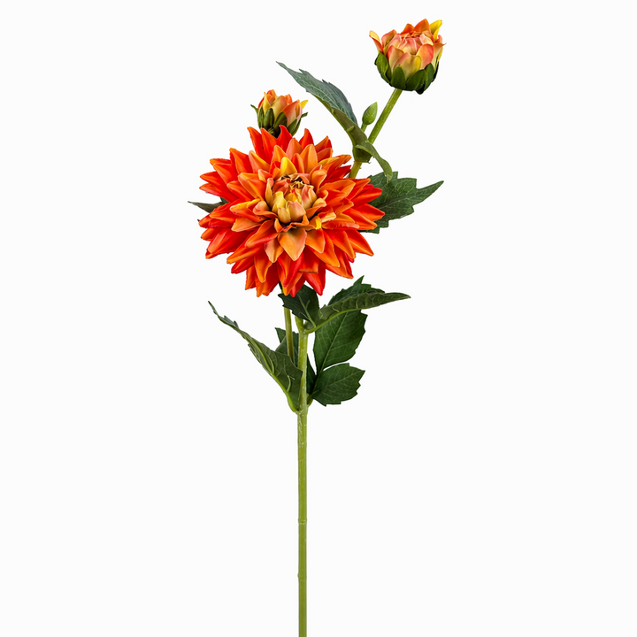 KOART| DAHLIA Orange Artificial Flower Real Touch 32 cm. 1pc.