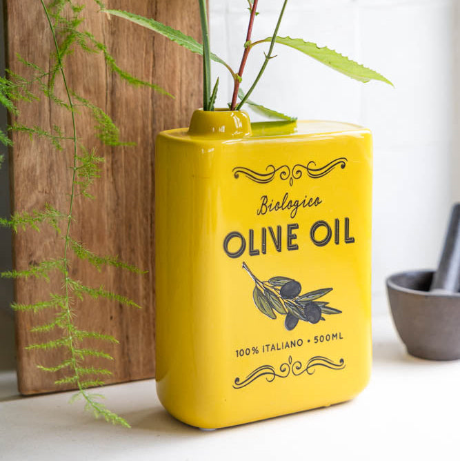 KOART|1.KAL-5053 Κεραμικό Διακοσμητικό Βάζο Olive Oil 13X6X17cm