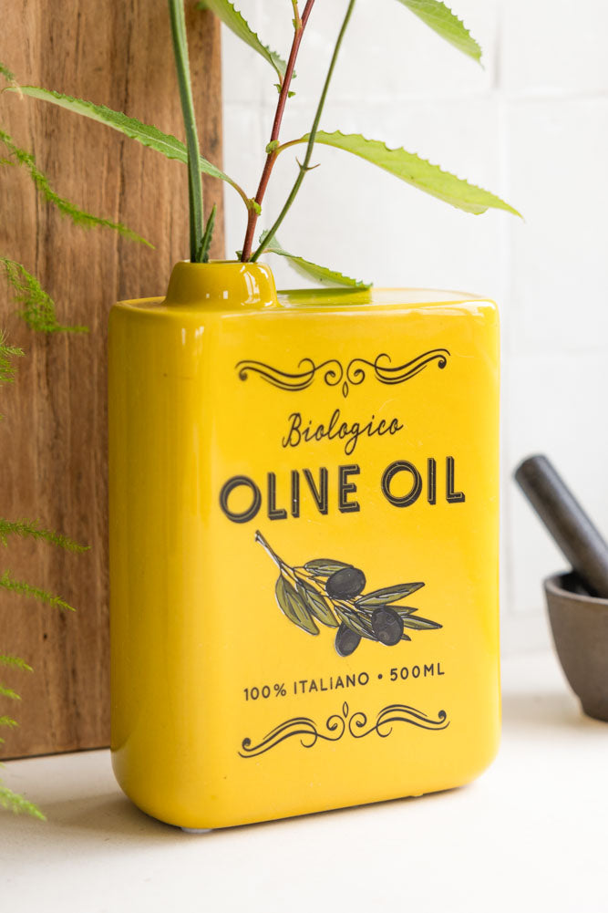 KOART|1.KAL-5053 Κεραμικό Διακοσμητικό Βάζο Olive Oil 13X6X17cm