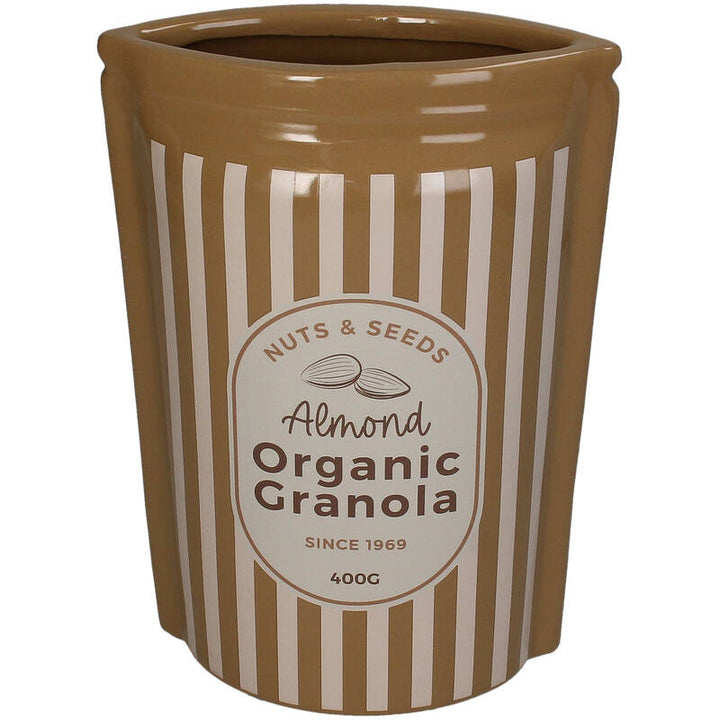 KOART|1.KAL-7599 Κεραμικό Διακοσμητικό Βάζο Αμύγδαλο Granola 16X9X23 cm