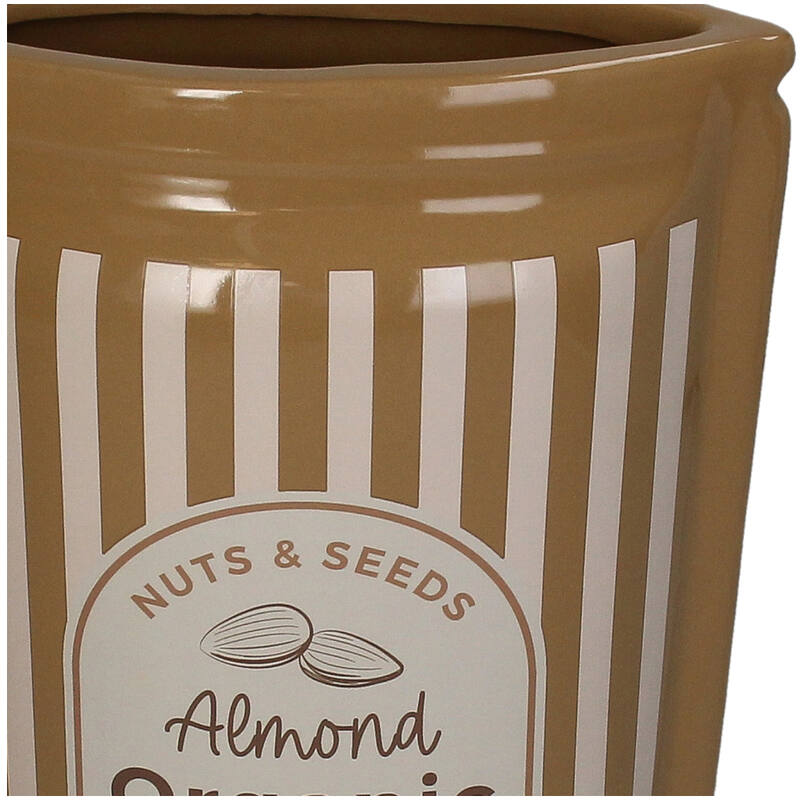 KOART|1.KAL-7599 Κεραμικό Διακοσμητικό Βάζο Αμύγδαλο Granola 16X9X23 cm