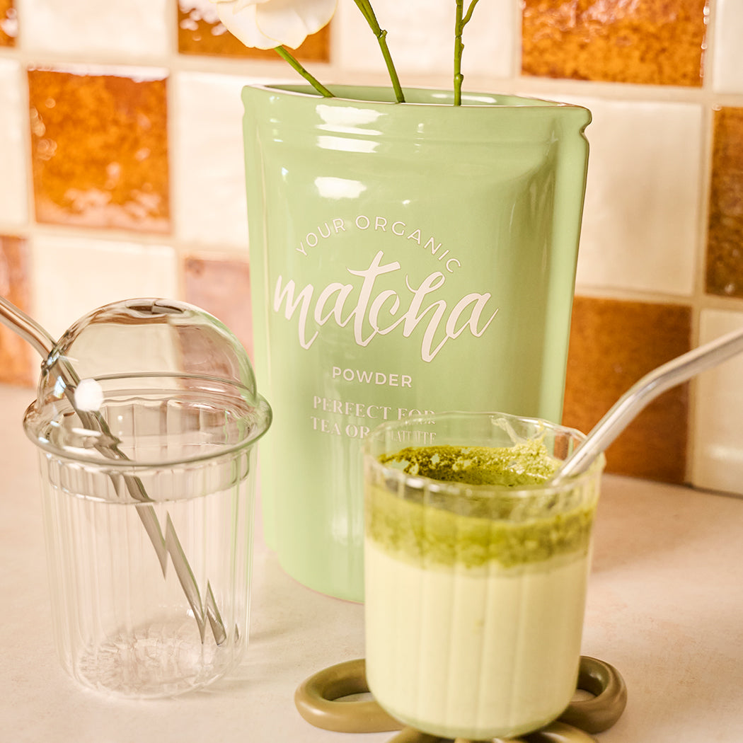 KOART| 1.KAL-7600 Κεραμικό Διακοσμητικό Βάζο Matcha 16X9X23 cm