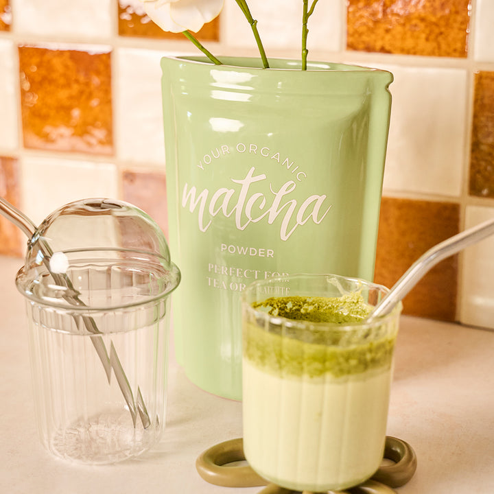 KOART| 1.KAL-7600 Κεραμικό Διακοσμητικό Βάζο Matcha 16X9X23 cm