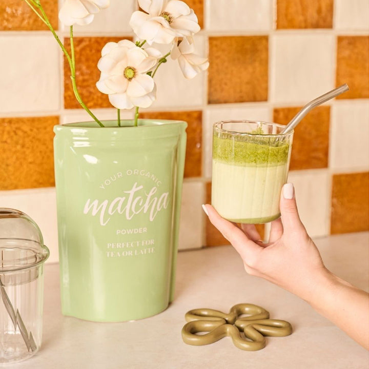 KOART| 1.KAL-7600 Κεραμικό Διακοσμητικό Βάζο Matcha 16X9X23 cm