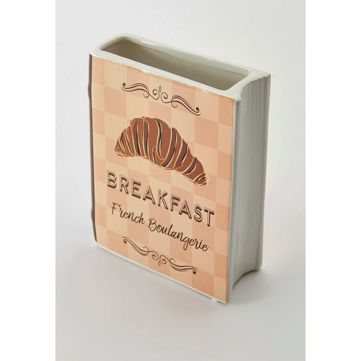 KOART| 1.KAL-7744 Κεραμικό Διακοσμητικό Βάζο Βιβλίο Breakfast 15x6x18 cm