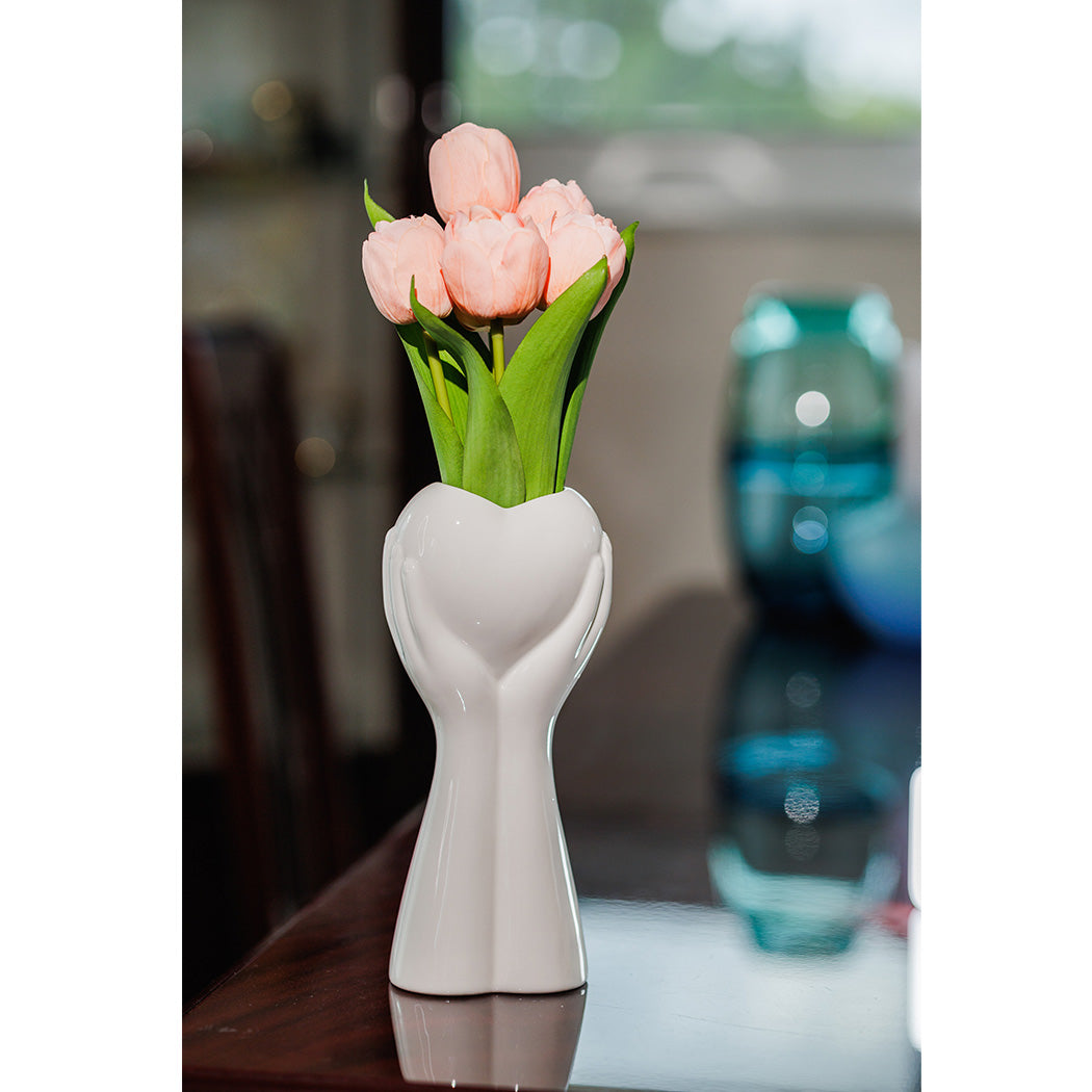 KOART| Tulina Ροζ Τεχνητό Μπουκέτο με Τουλίππες Real Touch  35 cm 6 τμχ.