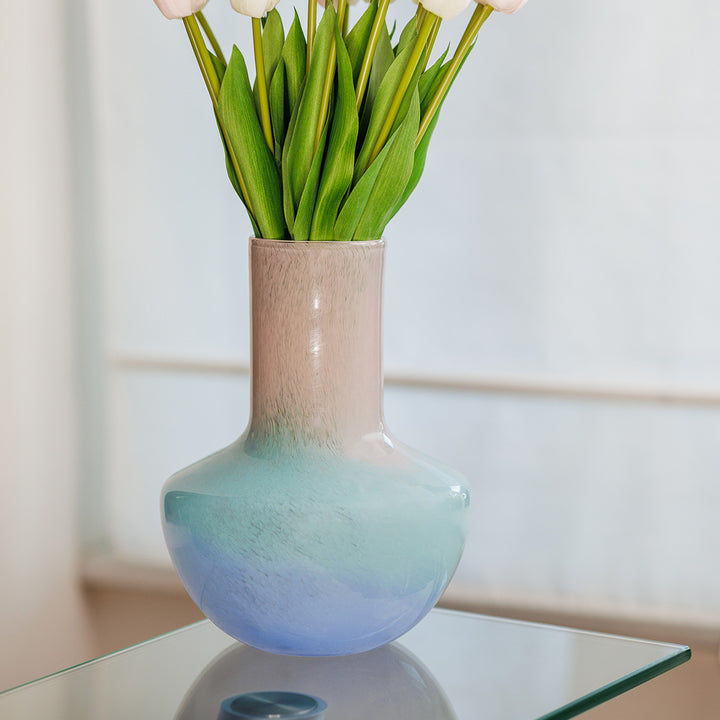 KOART| Lumi Μπλε Γυάλινο Βάζο 25 cm