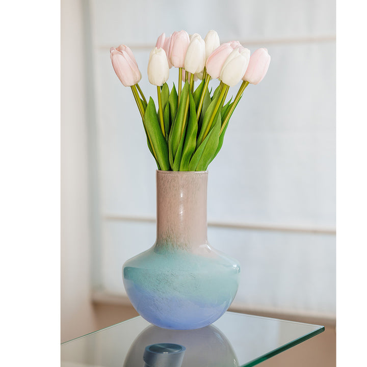 KOART| Lumi Μπλε Γυάλινο Βάζο 25 cm